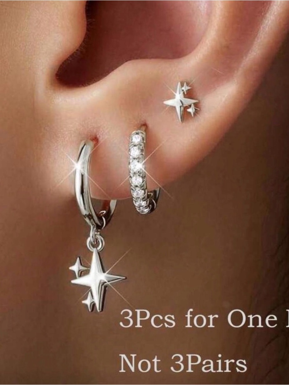 Silver Star Earings